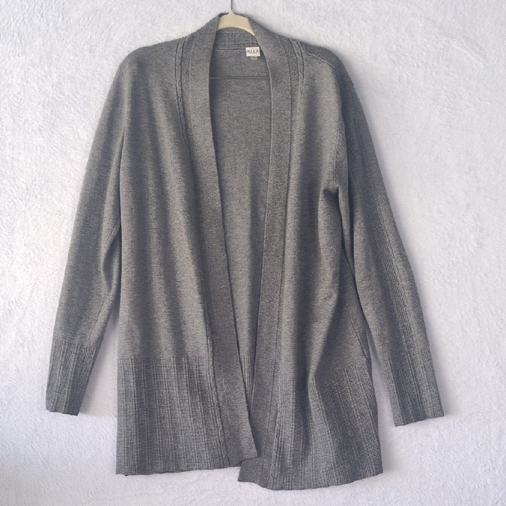 VILA Milano Women's Gray Wool Blend Sweater Cardigan Size‎ L